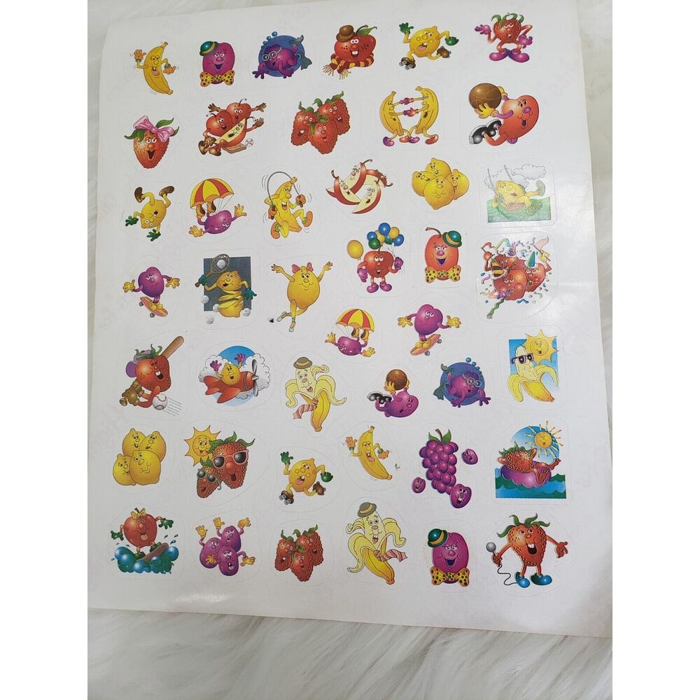 Scratch & Sniff Stickers Sheet of‎ 42 Fruit Vintage from Highlights Magazine